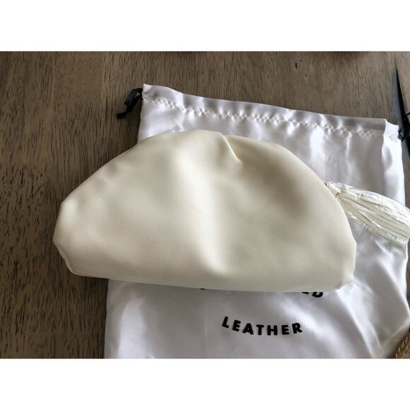 Understated Leather Ivory Crescent Clutch for Curateur - OS - Picture 4 of 7